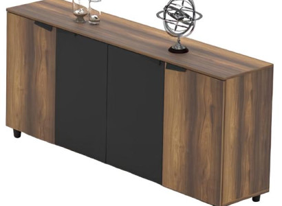 Büroschrank Aktenschrank Sideboard Kommode Arbeitszimmer Braun Schwarz