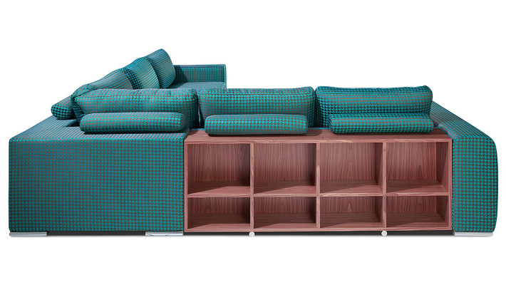 Kavč s policami za dnevno sobo