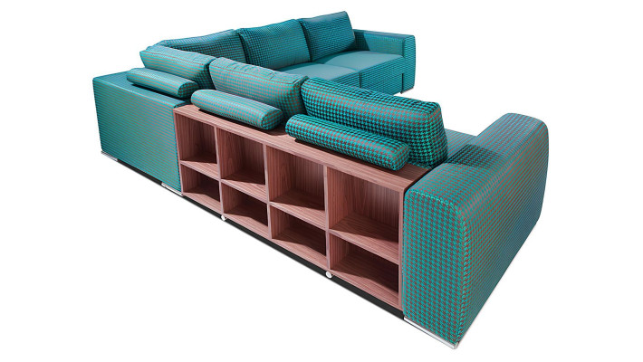 Kavč s policami za dnevno sobo