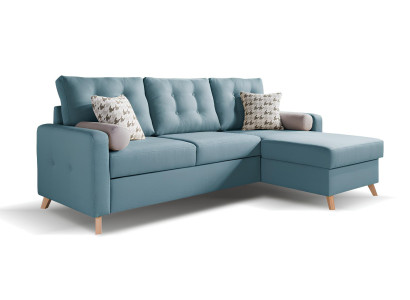 Moderna kotna sedežna garnitura z funkcijo postelje