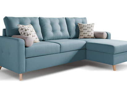 Moderna kotna sedežna garnitura z funkcijo postelje