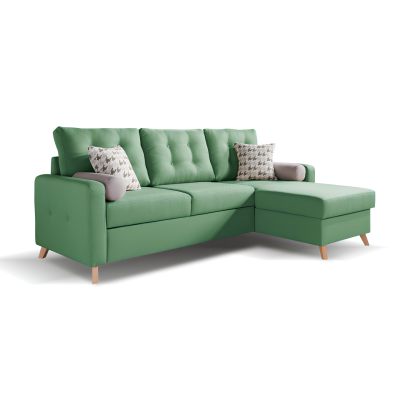 Moderna kotna sedežna garnitura z funkcijo postelje