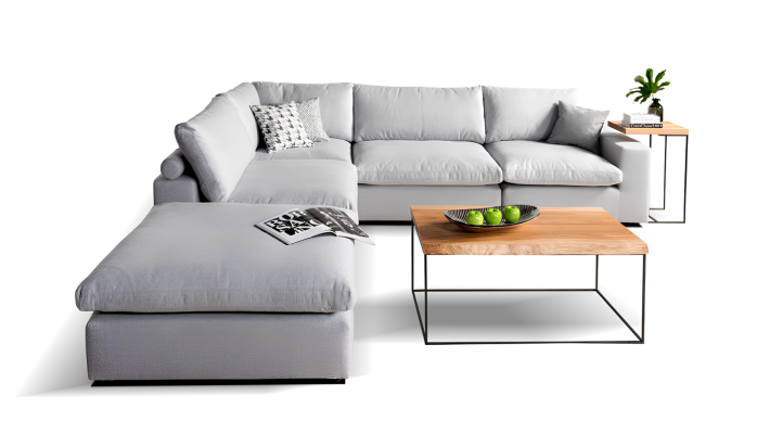 Siva kotna sedežna garnitura