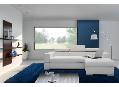 Moderna L-oblikna kavča z funkcijo postelje in prostorom za shranjevanje