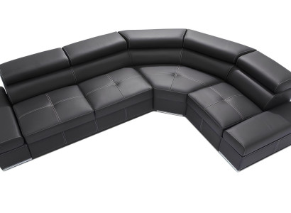 Moderna kotna sedežna garnitura iz 100% usnja