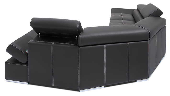 Moderna kotna sedežna garnitura iz 100% usnja