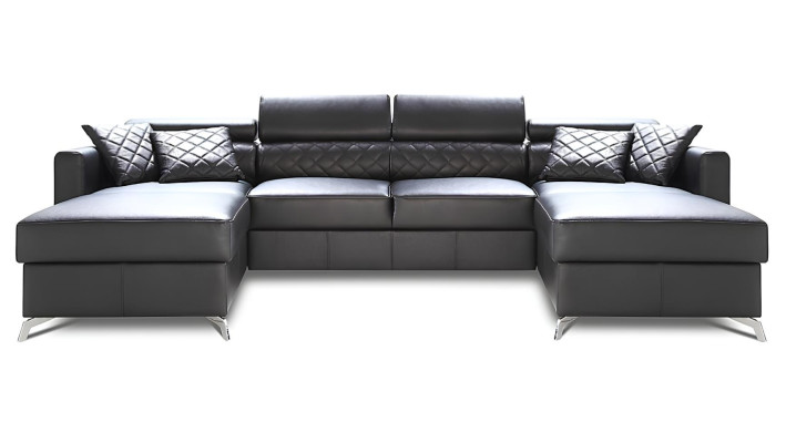 XXL kavč iz 100% italijanske usnjene, kotni kavč s prevleko