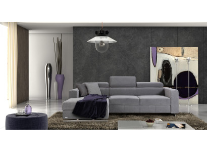 Moderna L-kotna kavča z funkcijo postelje