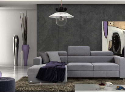 Moderna L-kotna kavča z funkcijo postelje