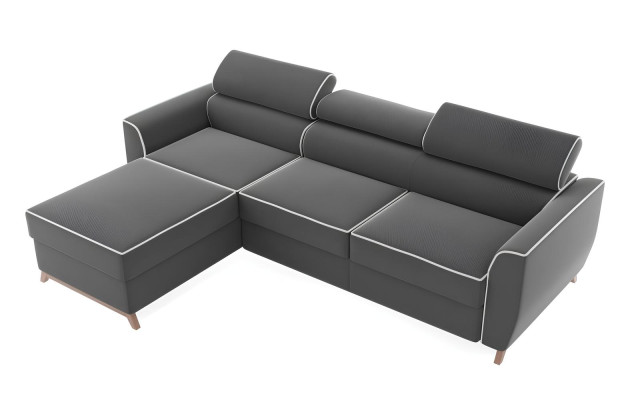 Moderna siva kotna sedežna garnitura