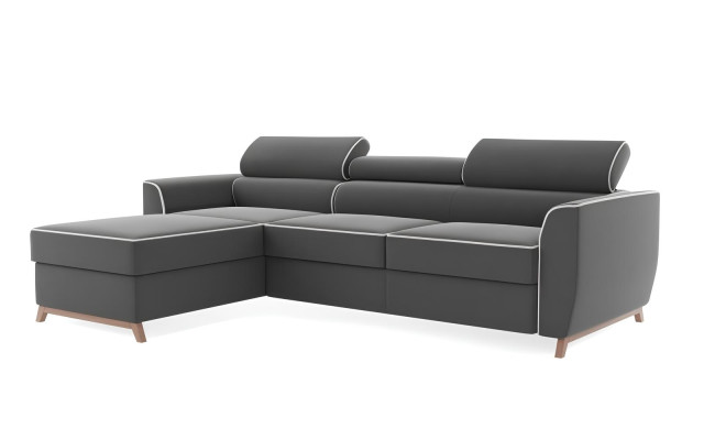 Moderna siva kotna sedežna garnitura