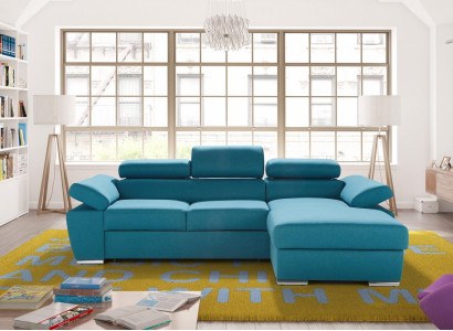 Moderna kotna sedežna garnitura z funkcijo postelje