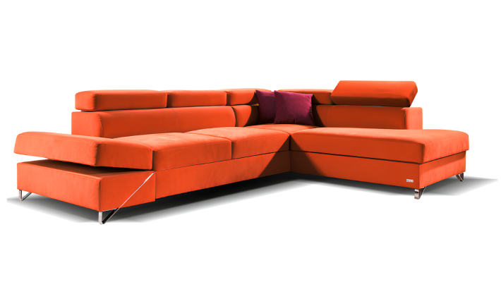 Moderna L-sofa z mehanizmom za posteljo