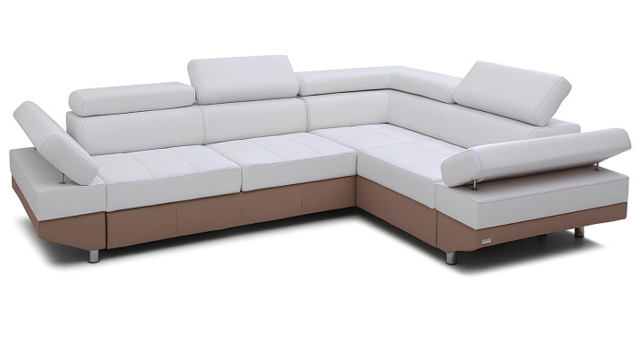 Moderna kotna sedežna garnitura z naravnim dizajnom, kotna, komplet, oblečena, 100% usnje