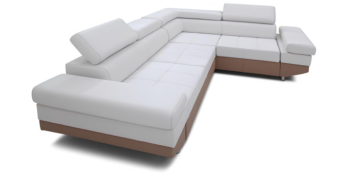 Moderna kotna sedežna garnitura z naravnim dizajnom, kotna, komplet, oblečena, 100% usnje