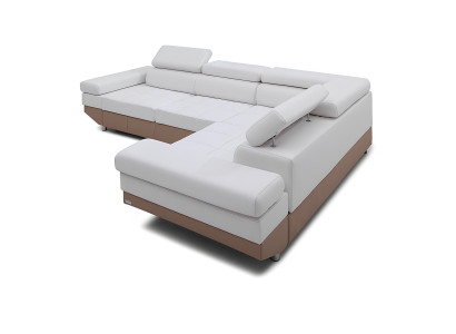 Moderna kotna sedežna garnitura z naravnim dizajnom, kotna, komplet, oblečena, 100% usnje