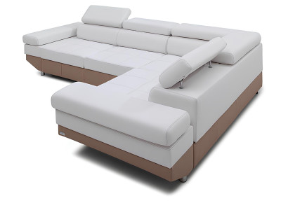 Moderna kotna sedežna garnitura z naravnim dizajnom, kotna, komplet, oblečena, 100% usnje