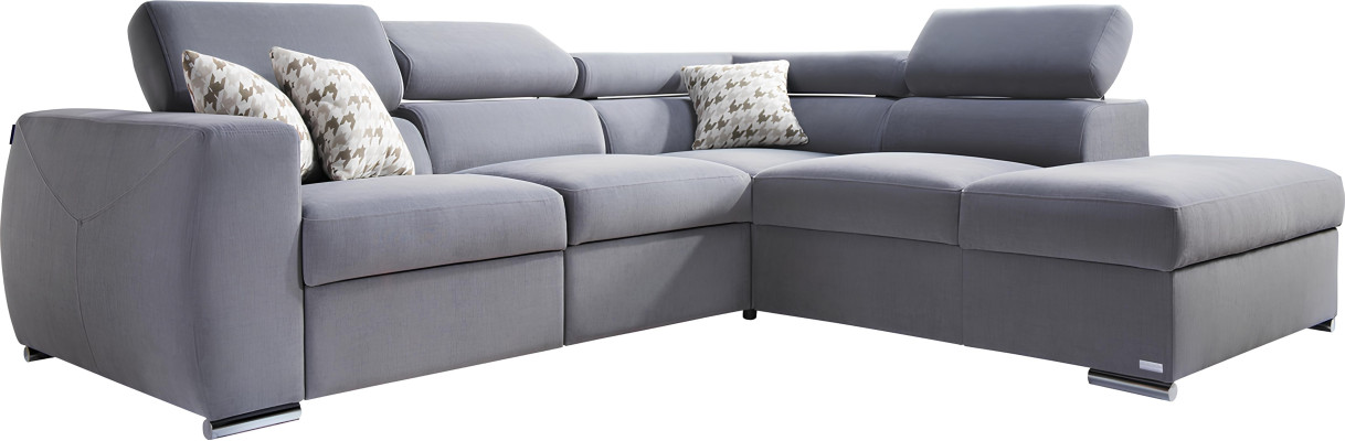 Moderna siva kotna sedežna garnitura