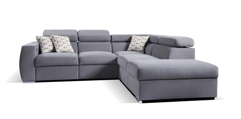 Moderna siva kotna sedežna garnitura