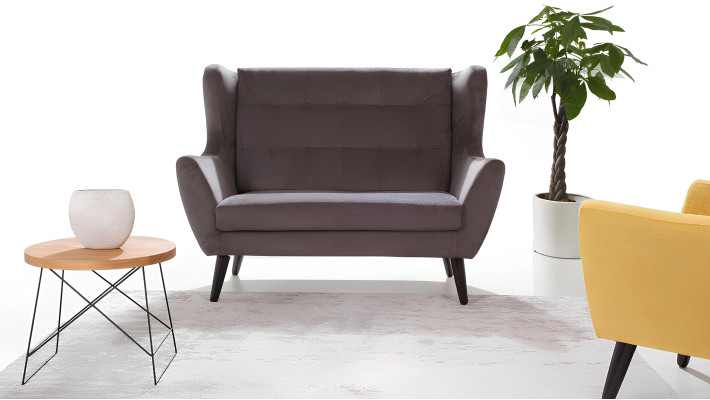 Moderna siva Chesterfield kavč za tri osebe