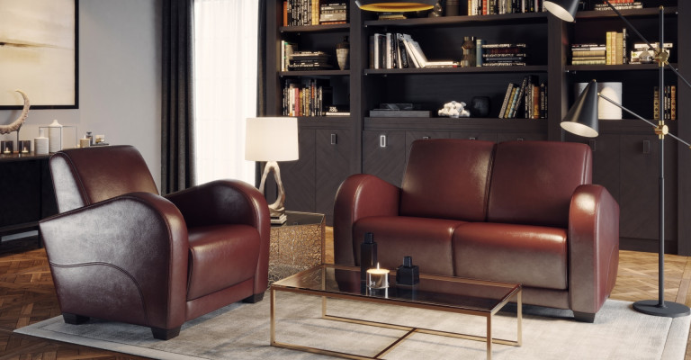 Moderen stol iz 100% italijanske usnje za dnevno sobo