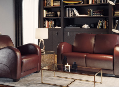 Moderen stol iz 100% italijanske usnje za dnevno sobo