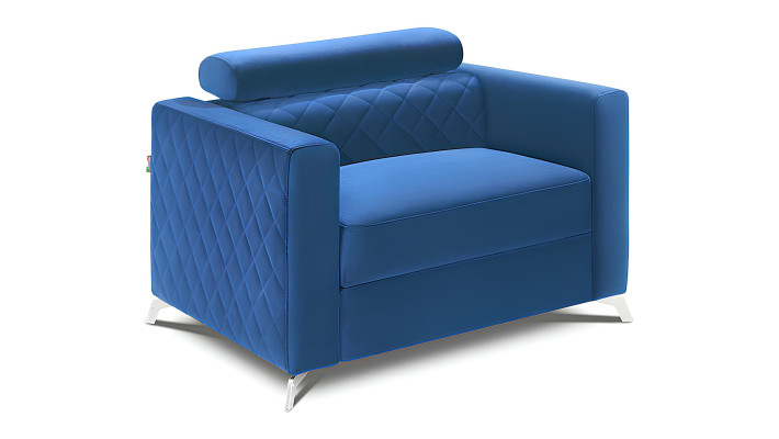 Moderna in udobna stol v tkanini in usnju