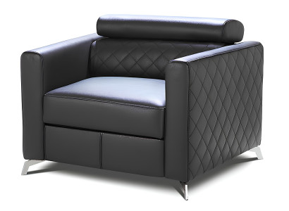 Stol oblečen Dizainera Relex iz 100% italijanske usnje za 1 osebo