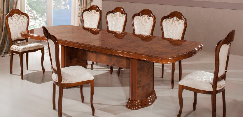 Klasik 9-delni set mize in stolov Luksuzno pohištvo Novo