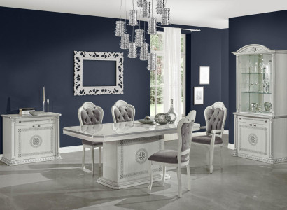 Luksuzni leseni stolčki komplet 4 kosi s kristali za jedilnico