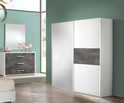 6-delni komplet spalnice, nočna omarica, omara, komoda, ogledalo, poročni, nov