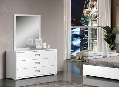 6-delni komplet spalnice, nočna omarica, omara, komoda, ogledalo, poročni, nov