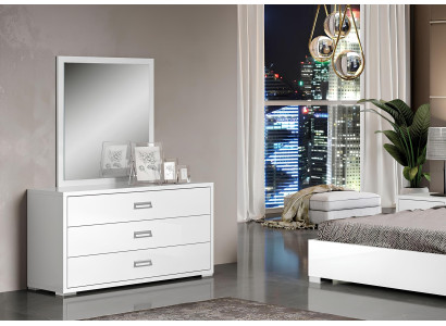 Luksuzna zasnova ogledalne komode komplet lesenih pohištva v beli omari