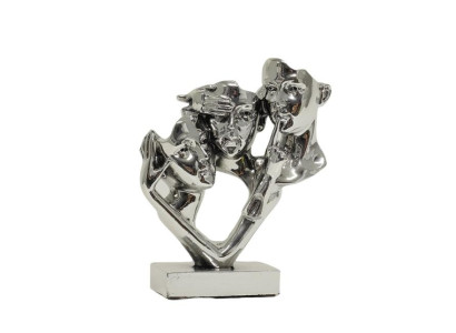 Dekorativna statua v srebrni barvi 22 cm