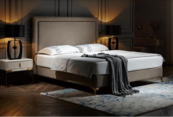 Doppelbett Bett Ehebett Design Luxus Luxur Polsterbett Designbett Leder Betten