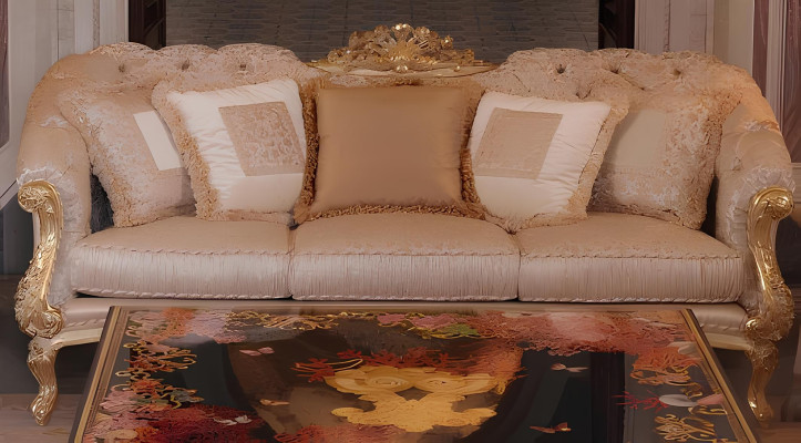 Chesterfield klasična trosedna sedežna garnitura tekstilna sofa 3 sedeži