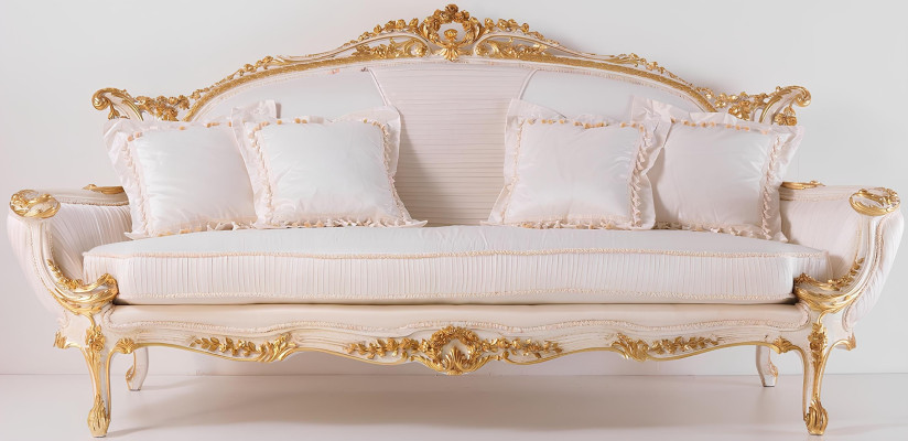 Chesterfield oblazinjena kavč 3-sedežna italijanska pohištvo