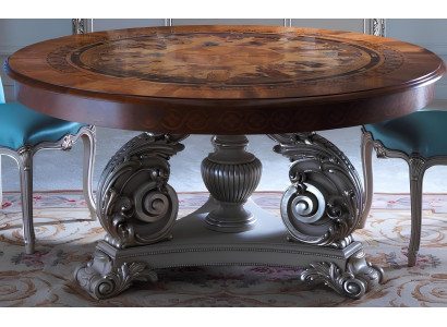 Okrogla jedilna miza iz masivnega italijanskega lesa