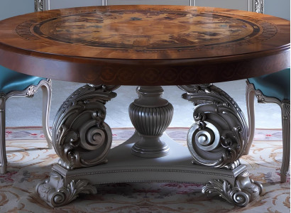 Okrogla jedilna miza iz masivnega italijanskega lesa