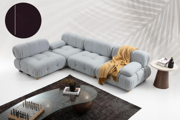 Sedežna garnitura za dnevno sobo, tkanina, siva, moderna, poliester, dizajn