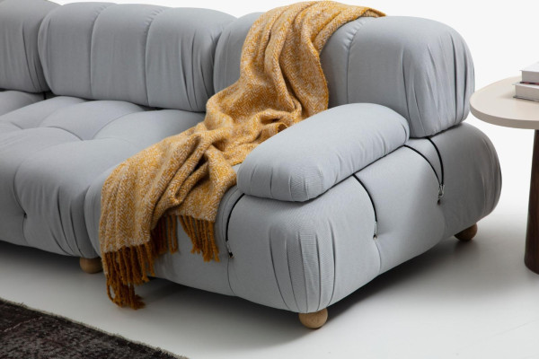 Sedežna garnitura za dnevno sobo, tkanina, siva, moderna, poliester, dizajn