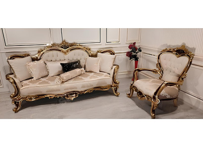 Klasična Chesterfield kavč Baročni stil sofa set skupina 2-delna.