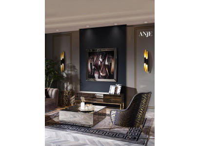 Luksuzni kavč komplet RTV TV stojalo trosed