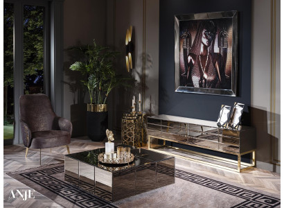 Moderen bel kavč s kavnim mizico, oblazinjen kavč za dnevno sobo, tkaninski kavči