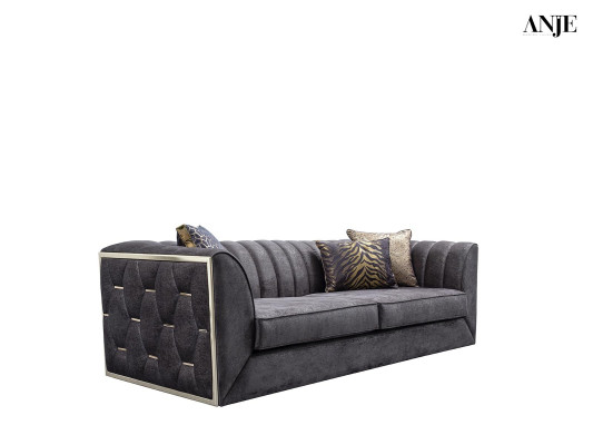 Sodobna trosedna kavč z nerjavečega jekla