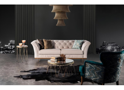 Luksuzna kavč in fotelj iz modernega materiala za udoben prostor