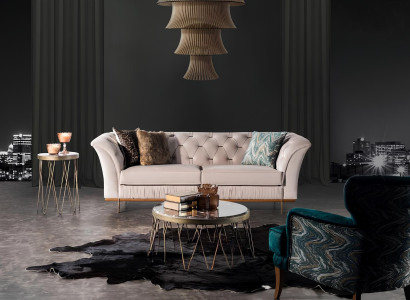 Luksuzna kavč in fotelj iz modernega materiala za udoben prostor