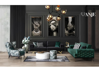 Luksuzna zelena oblazinjena stolica nova