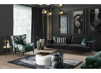 Luksuzni zeleni otomanski stol