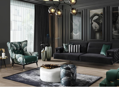 Luksuzni zeleni otomanski stol